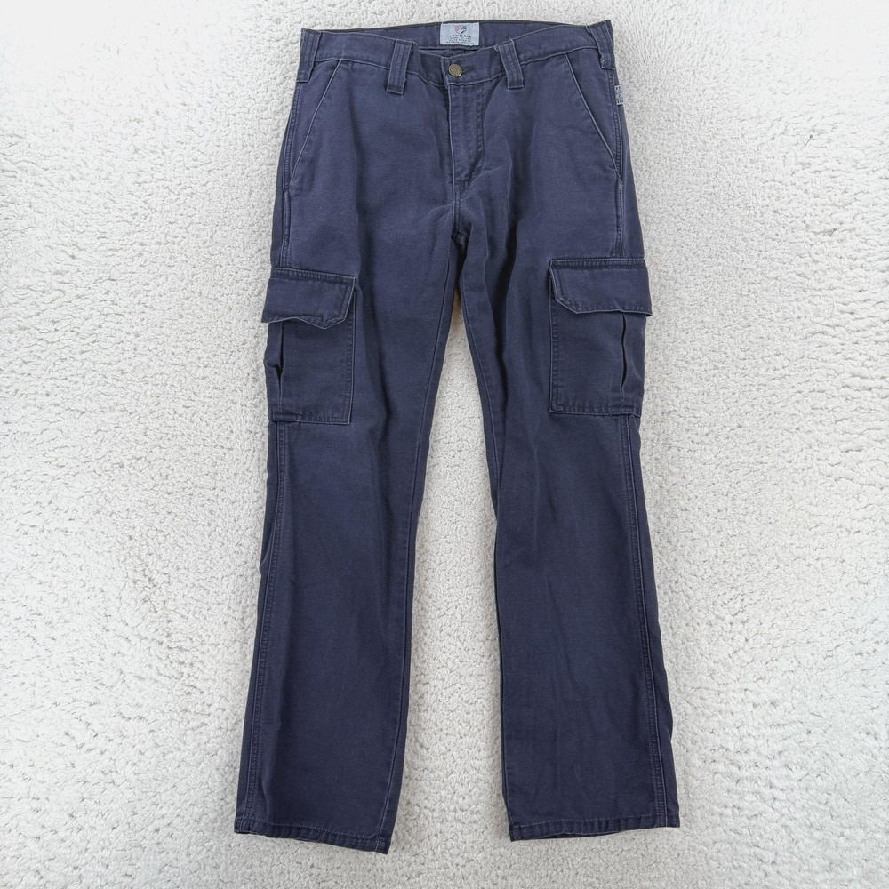 Tyndale FR Cargo Pants Womens 4 Blue Relaxed Fit Canvas Workwear Safety ATPV 12